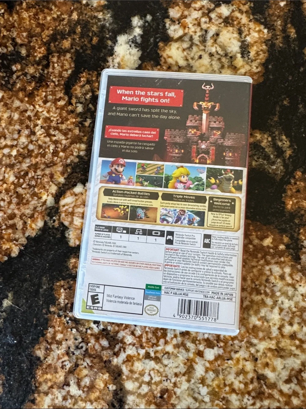 Nintendo Super Mario RPG — White Case with Red, Yellow and Blue Cover Art